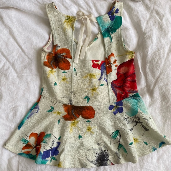 Anthropologie Postmark Flynn Floral Peplum Top - Picture 2 of 6